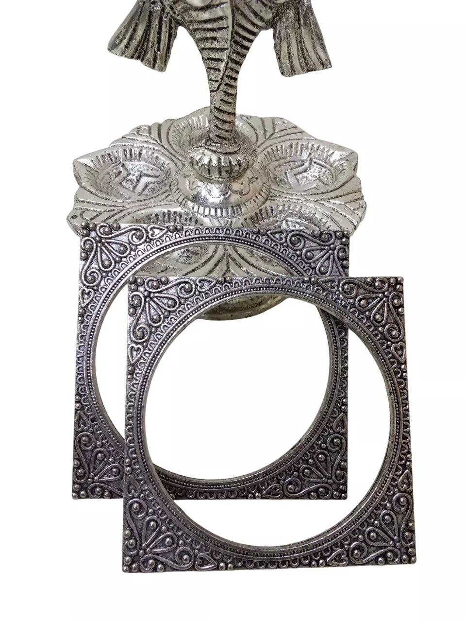 Women Brass Rajasthani Silver Oxidised Bangles Brass Bracelet 5 Pcs Size 2.4 By Kalra Creations