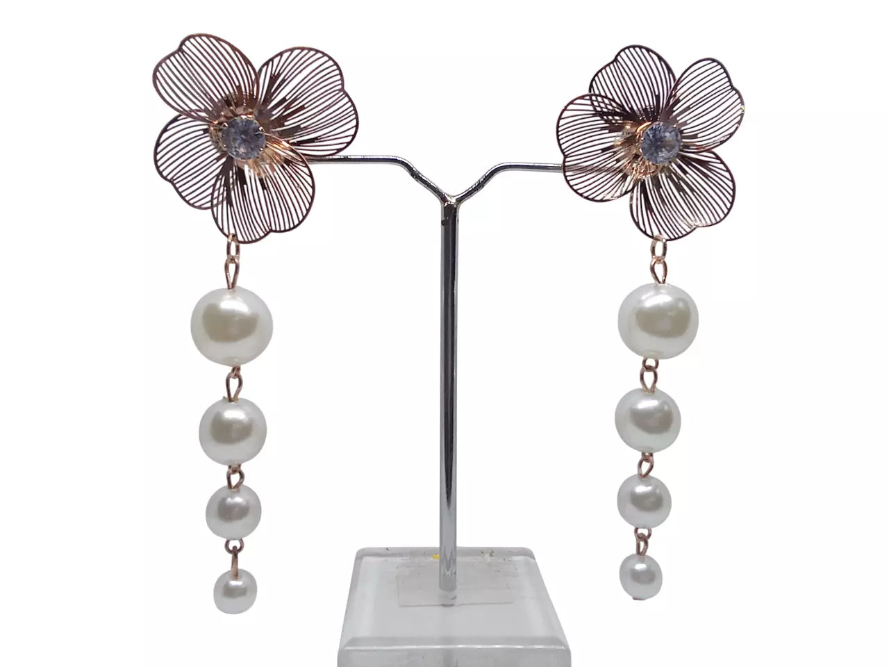 Korean Rose Gold Plated Studded Earring Effect Stud Earrings For Women By Kalra Creations