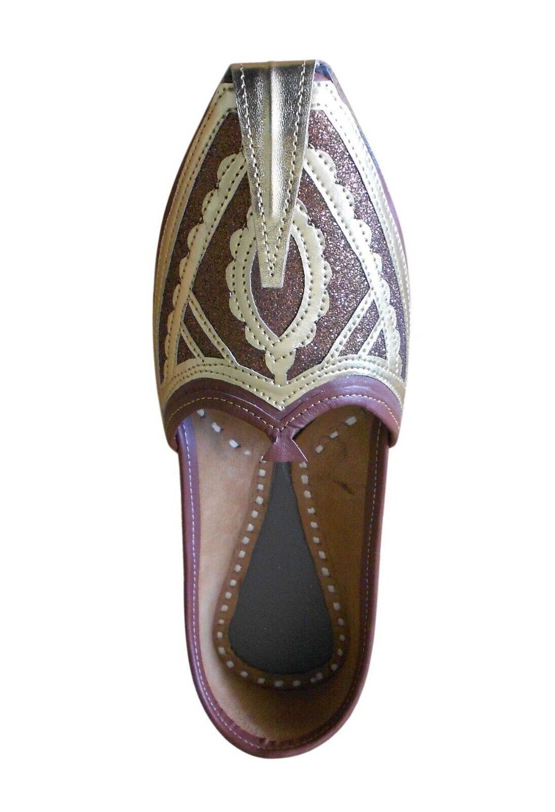 By Kalra Creations Men Shoes Traditional Brown Indian Leather Mojaries Loafers Khussa Handmade Jutties Flip-Flops Flat US 7-9