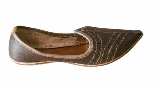 Women Shoes Casual Unisex Jutties Handmade Leather Mojaries Flip-Flops Flat US 10/11