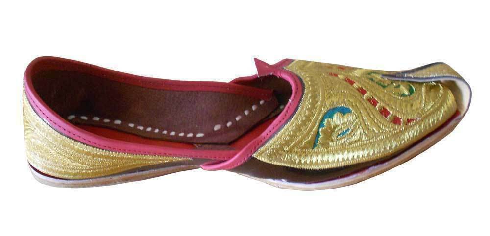 By Kalra Creations Men Shoes Traditional Handmade Leather Mojaries Espadrilles Brown Jutties Flip-Flops Flat US 9