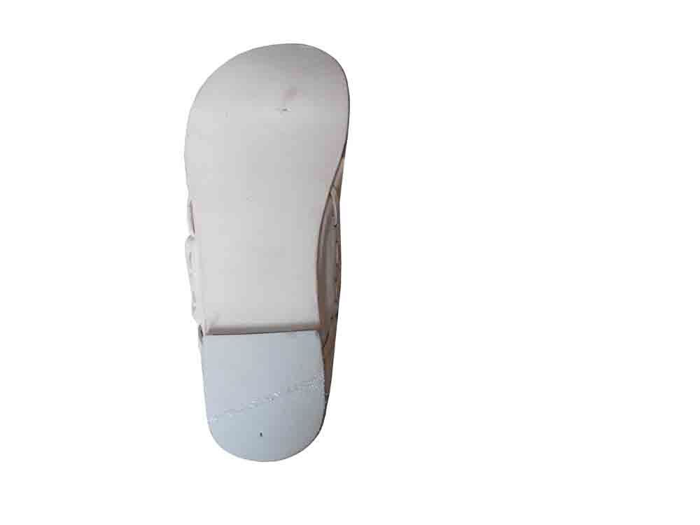 By Kalra Creations Men Slippers Traditional Handmade Jutties Leather Cream Slipper Flip-Flops Flat US 7-9