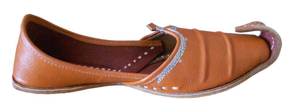 By Kalra Creations Men Shoes Traditional Leather Brown Loafers & Slip Ons Mojaries Flip-Flops US 8.5-10.5
