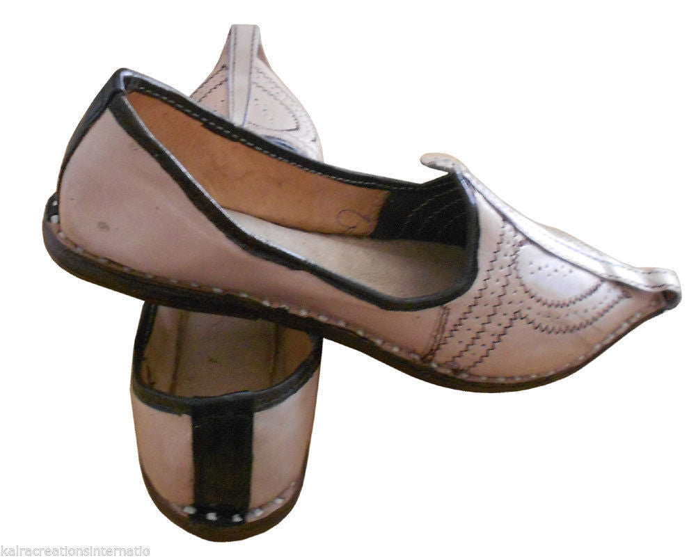 By Kalra Creations Men Shoes Handmade Jutties Indian Leather Mojaries Casual Camel Espadrilles Loafers & Slip Ons Flip-Flops Flat US 7