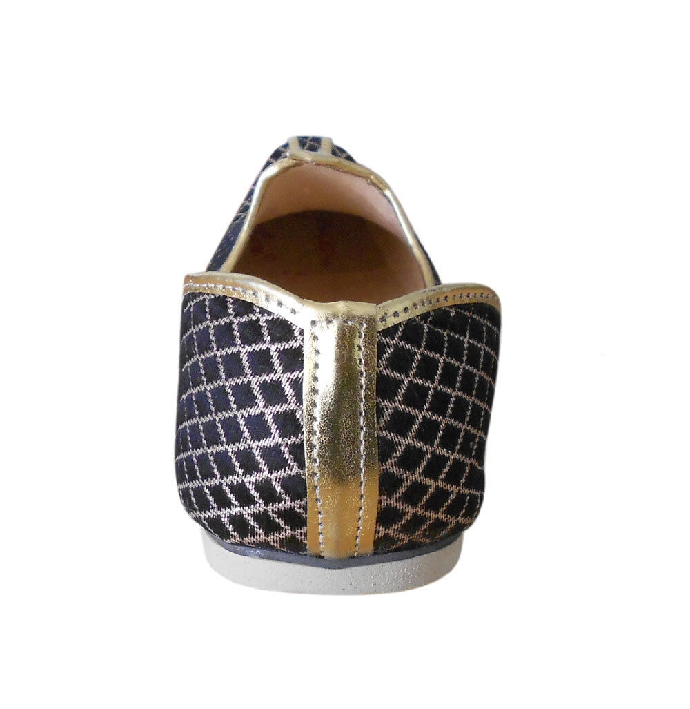 By Kalra Creations Men Shoes Indian Wedding Black Mojaries Handmade Leather Jutties Flip Flops US 6-8