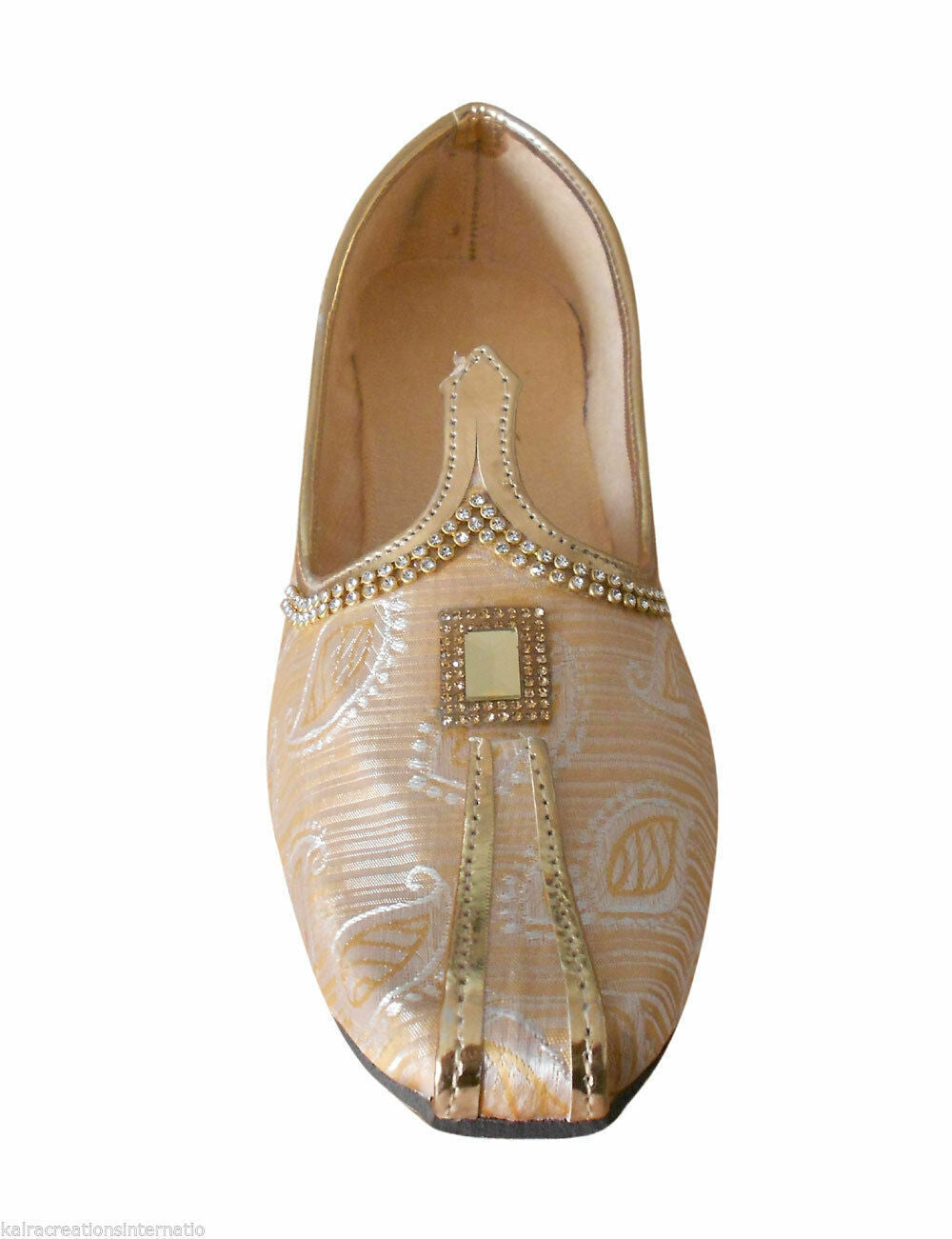 By Kalra Creations Men Shoes Indian Handmade Sherwani Mojaries Groom Jutties Wedding Khussa Flip-Flops Flat US 6/7