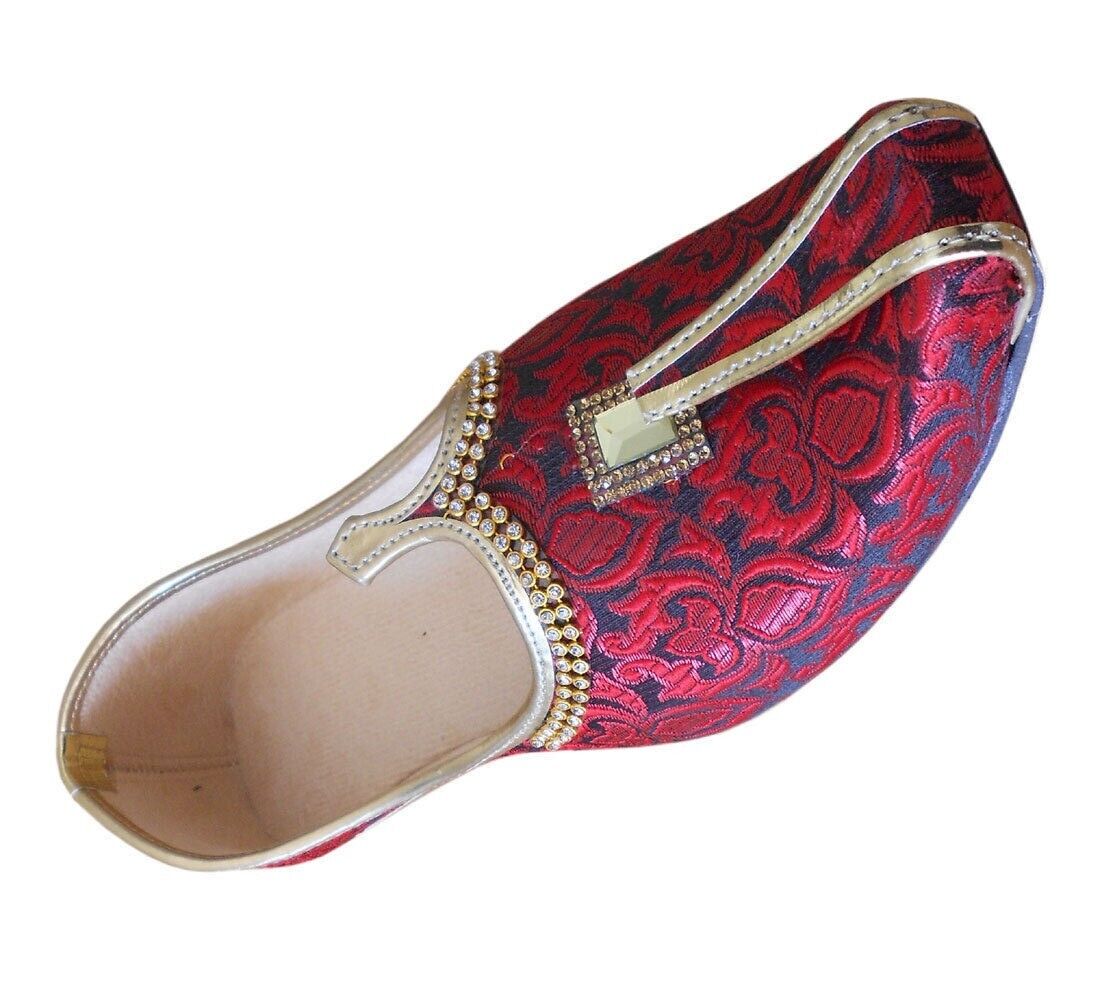 By Kalra Creations Men Shoes Wedding Jutties Sherwani Maroon Khussa Leather Mojaries Flip-Flop Flat US 6/8