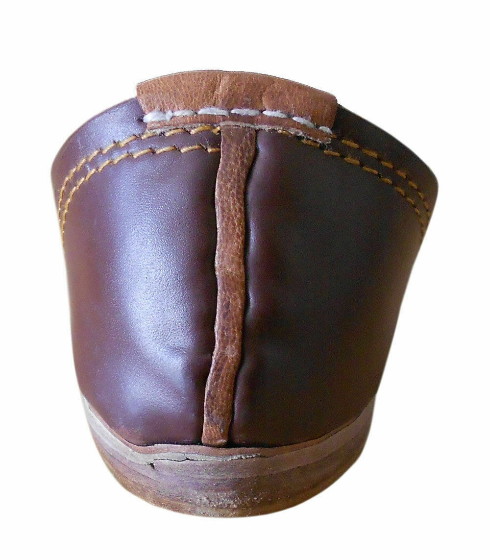 By Kalra Creations Men Shoes Indian Handmade Espadrilles Jutties Brown Leather Mojaries Flip-Flops Flat US 8