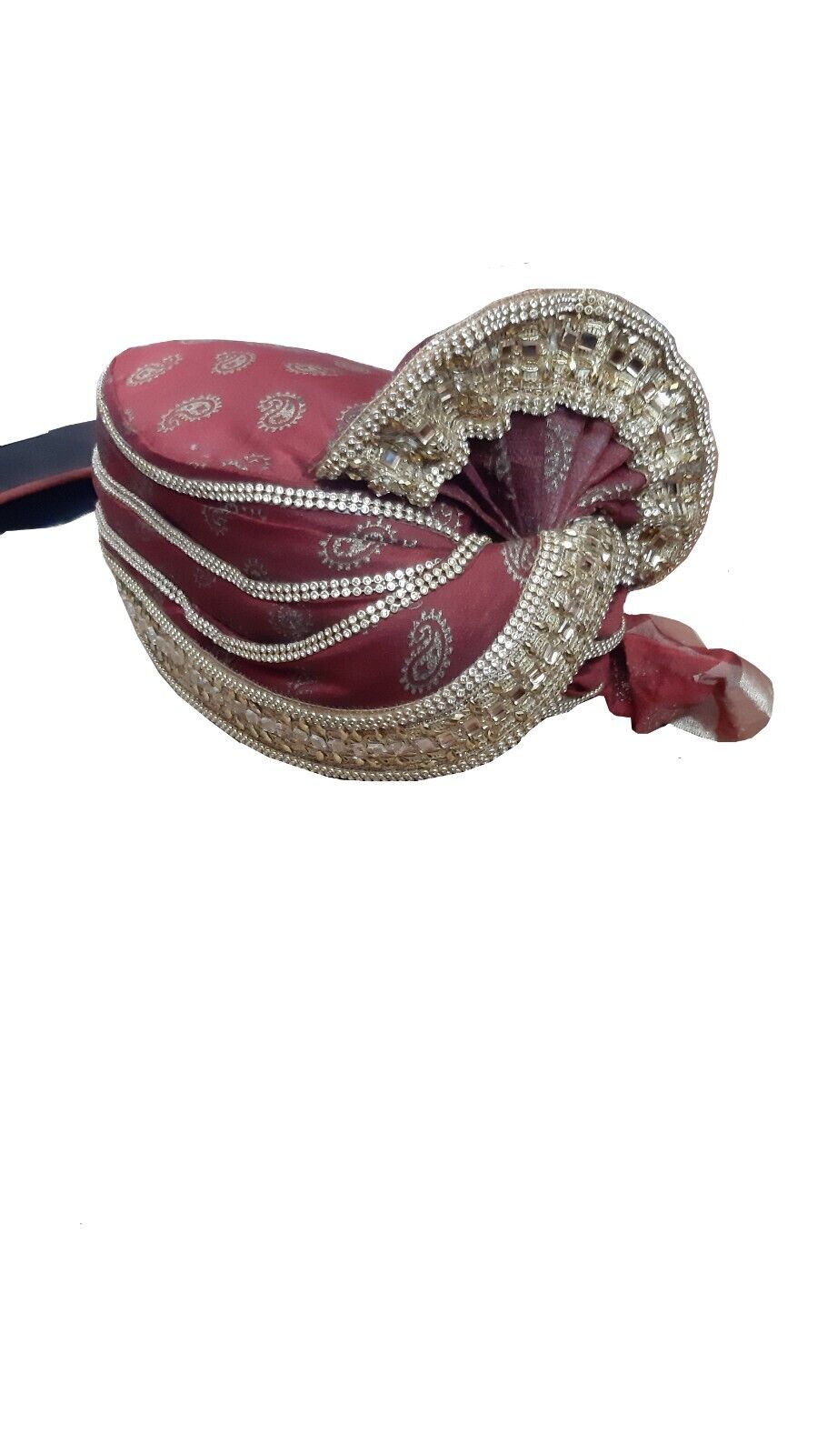 Men Hat Designer Groom Turban Indian Wedding Pagri Handmade Red Safa Pag Top