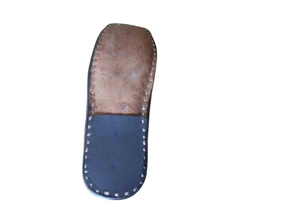 By Kalra Creations Men Shoes Leather Indian Black Mojaries Handmade Boat Black Jutties Flip-Flops Flat US 8-11