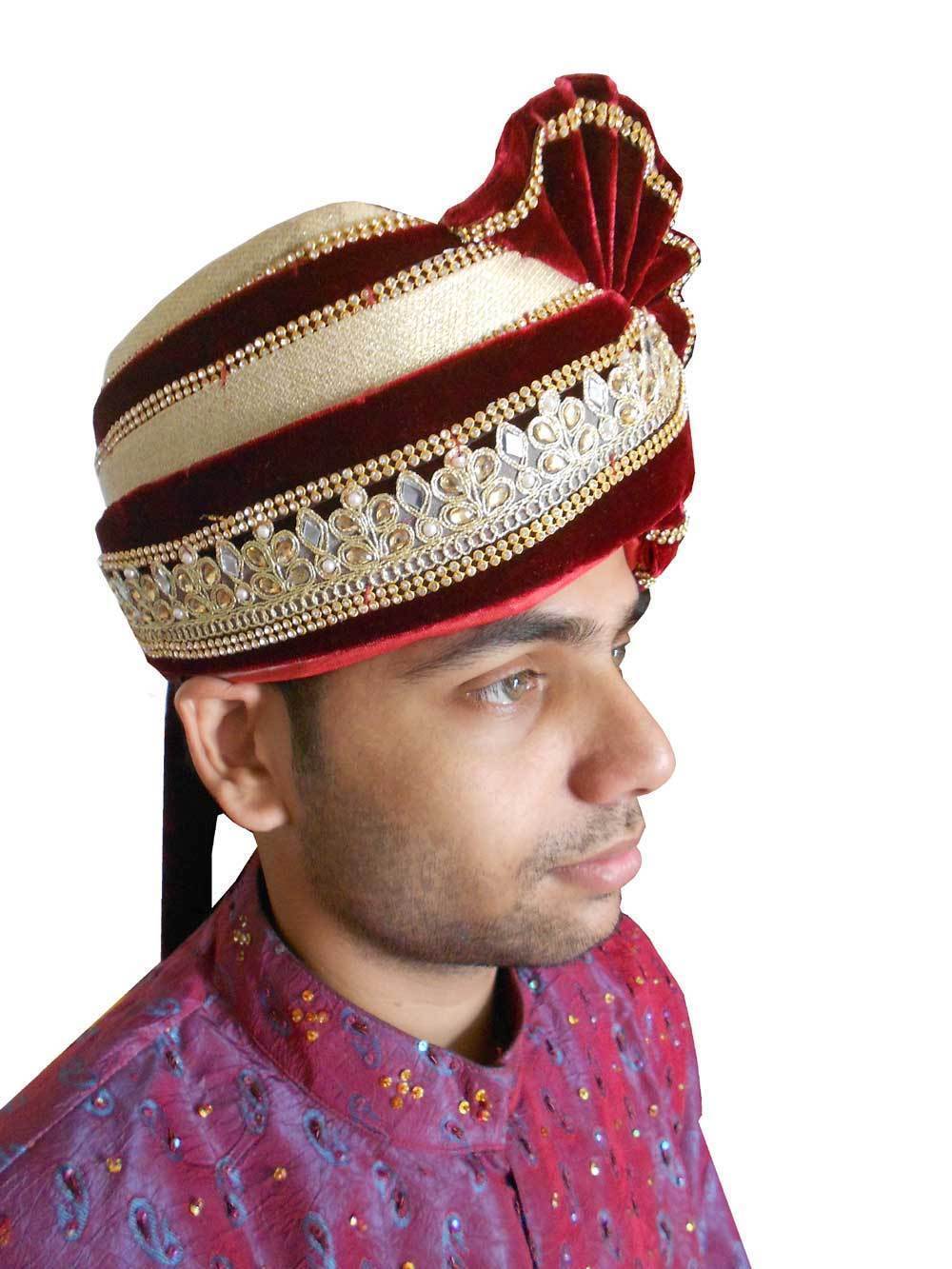 Men Hat Designer Groom Turban Safa Pag Indian Handmade Wedding Top Pagri