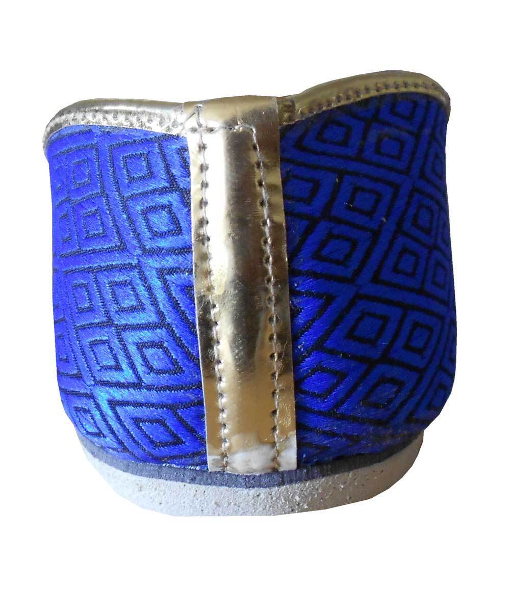 By Kalra Creations Men Shoes Leather Mojaries Blue Loafers & Slip Handmade Sherwani Jutties Flip-Flops Flat US 6-11