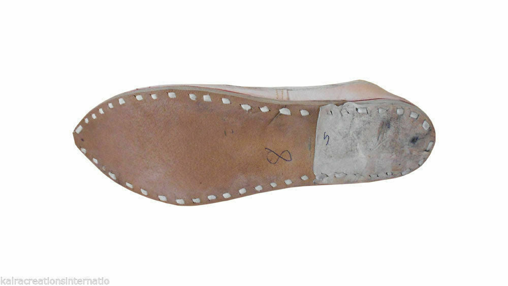 By Kalra Creations Men Shoes Indian Espadrilles Leather Casual Mojaries Handmade Cherry Jutties Flip-Flops US 8