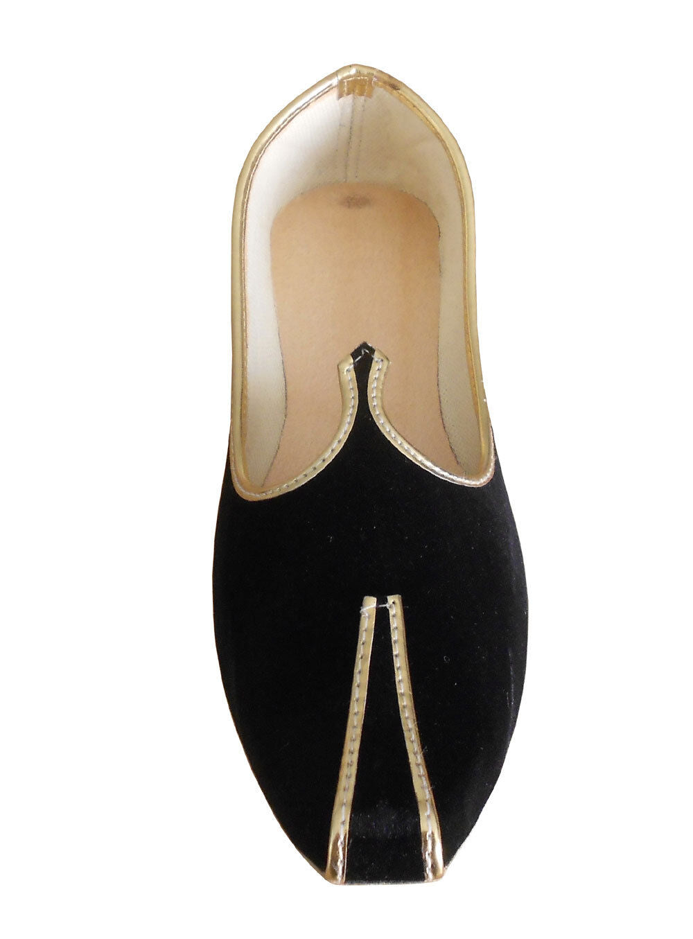 Men Shoes Traditional Indian Mojaries Wedding Groom Khussa Black Jutties Flip-Flops Flat US 6-8