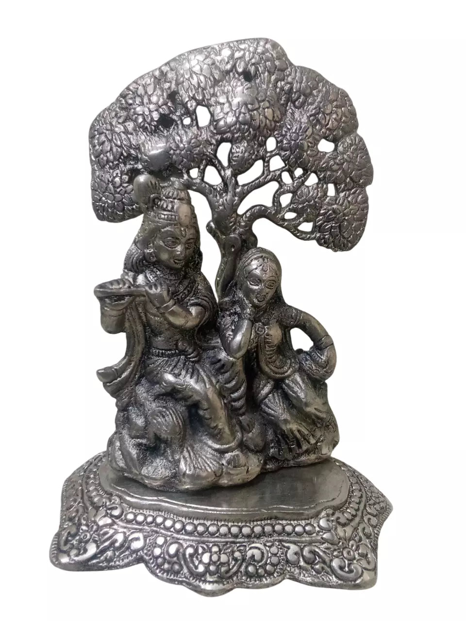 Jaipur Crafts Radha Krishna Designer Showpiece Silver Oxidised Brass By Kalra Creations