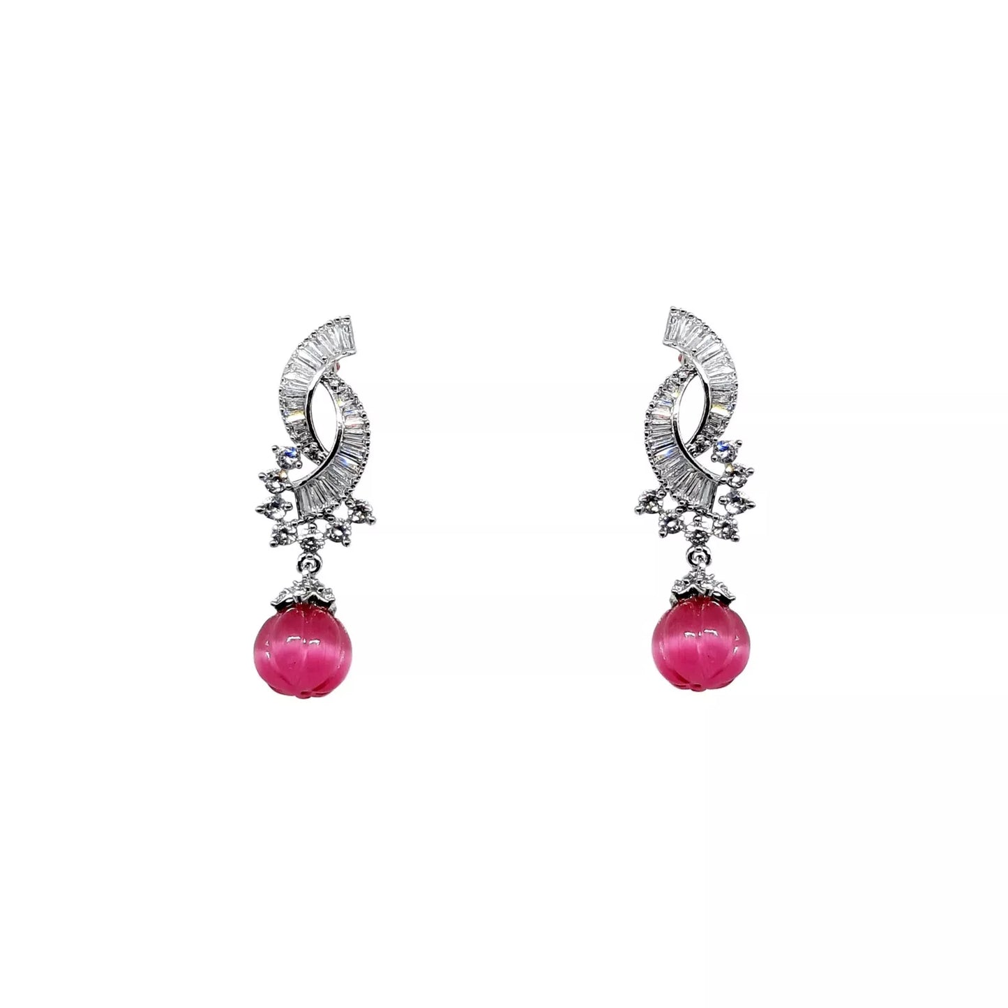 Women Earrings Indian Bollywood Silver Plated Kundan Jhumki Earring Copper By Kalra Creations