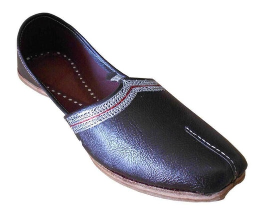 Men Shoes Punjabi Jutties Leather Brown Handmade Mojaries Loafers & Slip Ons Flip-Flops Flat US 8-11