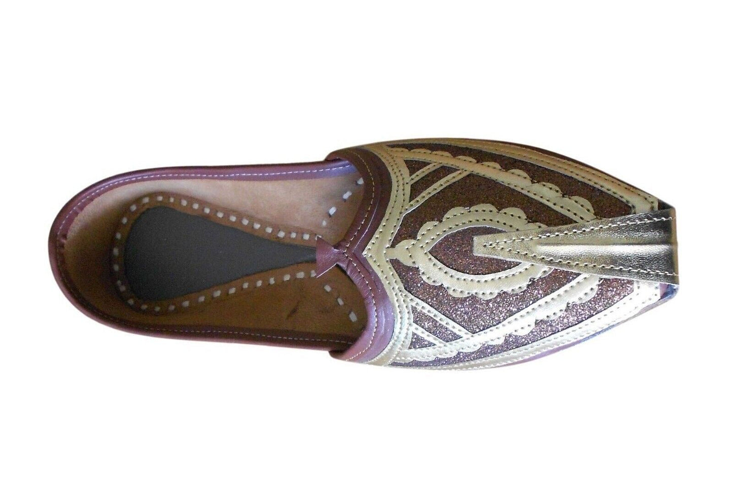 By Kalra Creations Men Shoes Traditional Brown Indian Leather Mojaries Loafers Khussa Handmade Jutties Flip-Flops Flat US 7-9