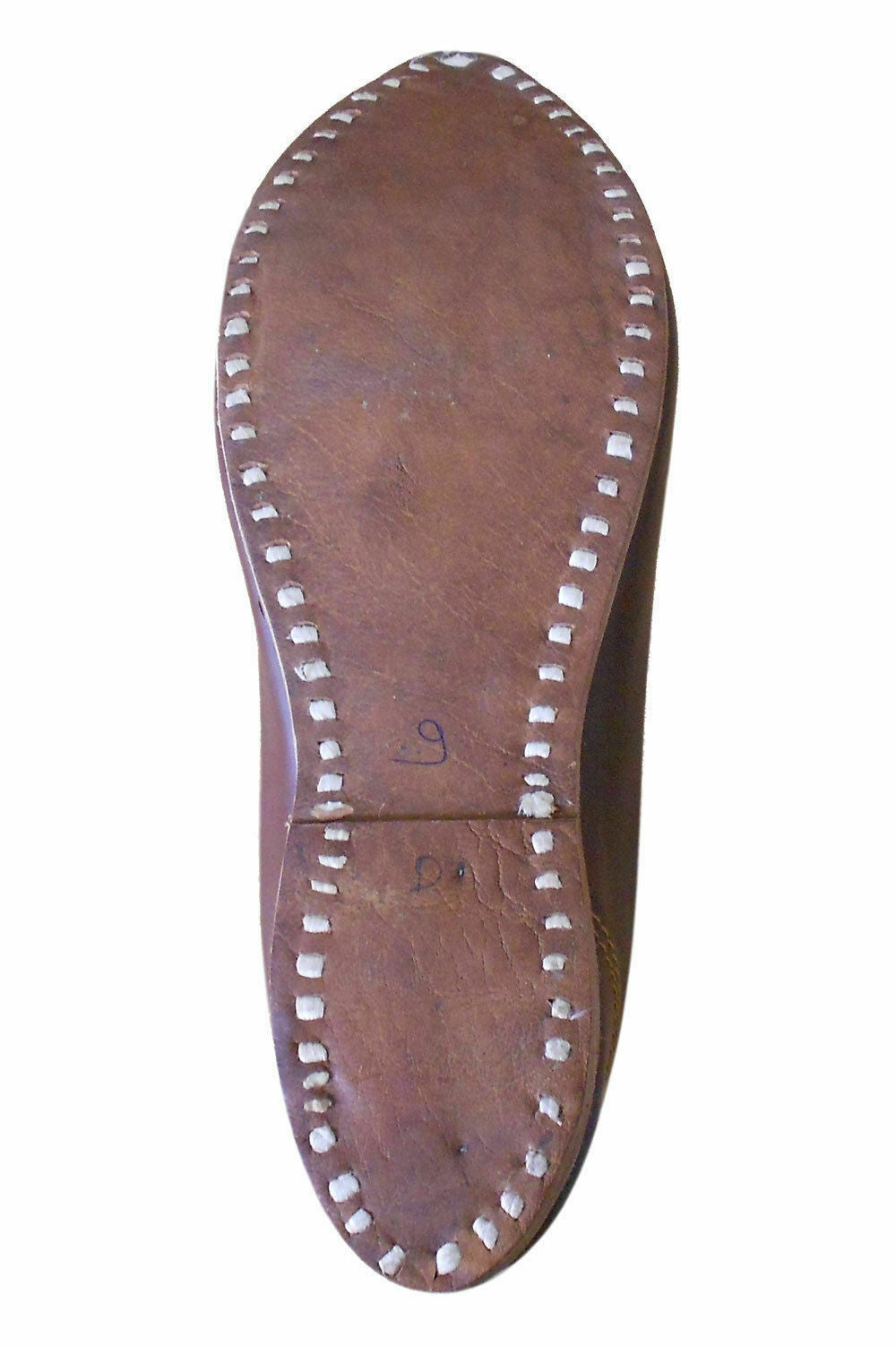 By Kalra Creations Men Shoes Indian Handmade Espadrilles Jutties Brown Leather Mojaries Flip-Flops Flat US 8