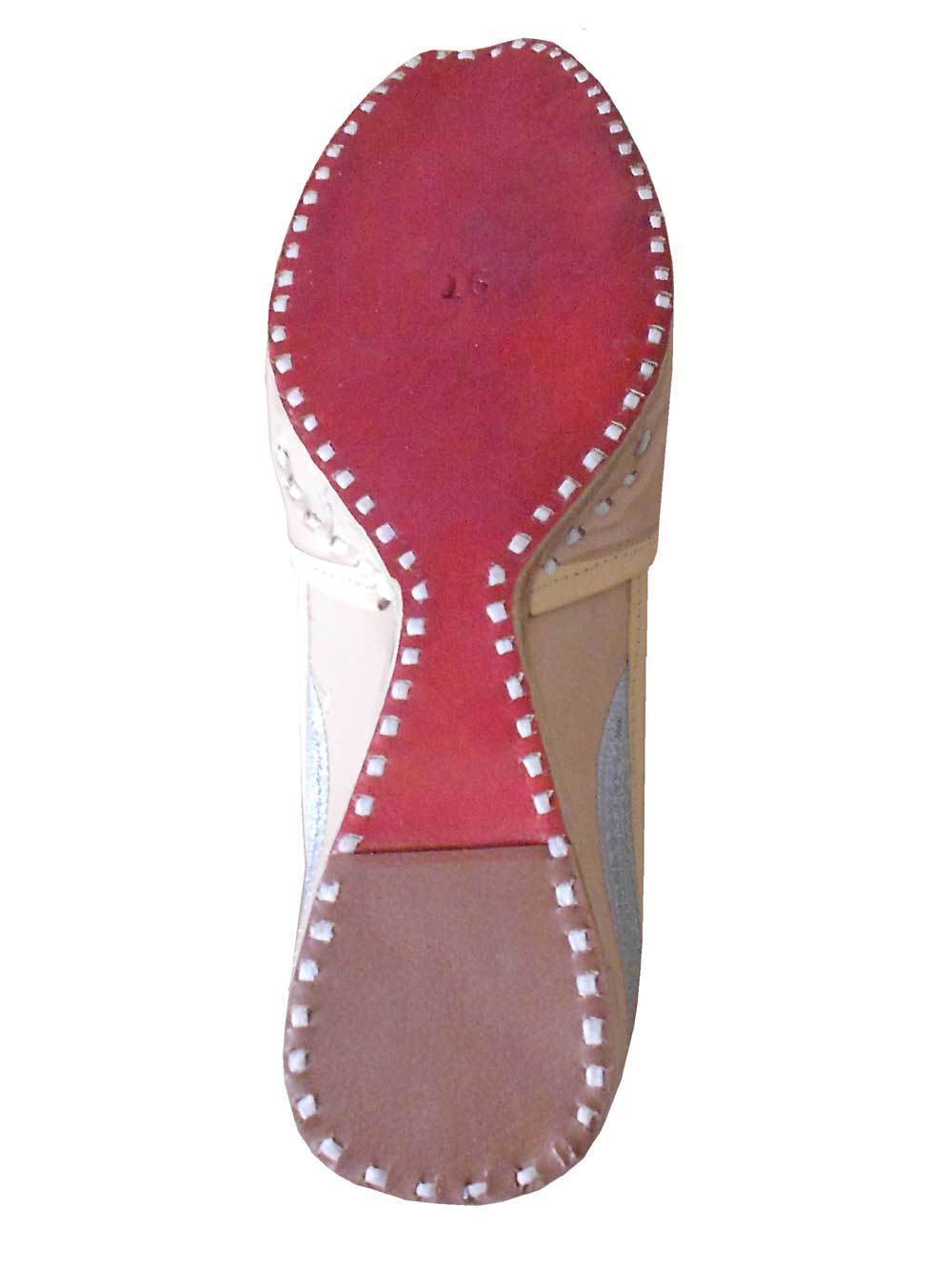 By Kalra Creations Men Shoes Indian Jutties Punjabi Cream Loafers Leather Handmade Mojaries Flip-Flops Flat US 8