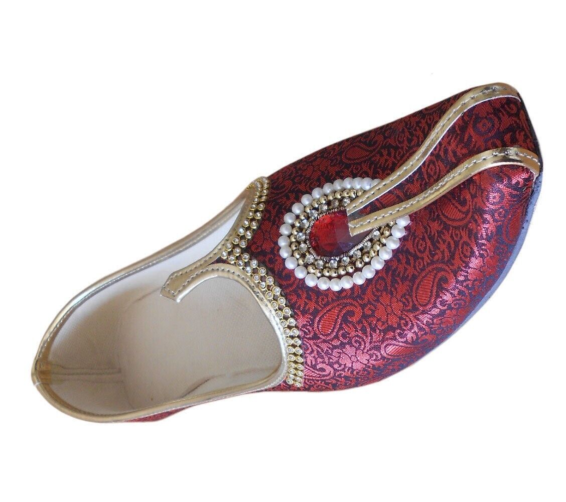 By Kalra Creations Men Shoes Traditional Loafers Wedding Groom Mojaries Indian Khussa Sherwani Flip-Flops Flat US 7-8