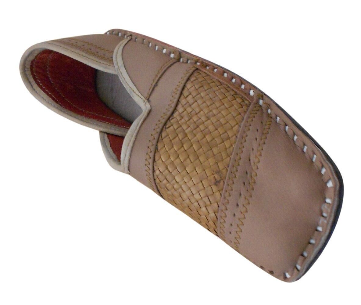 By Kalra Creations Men Shoes Handmade Leather Mojaries Leather Brown Indian Loafers & Slip Ons Jutties Flip-Flops US 9-11