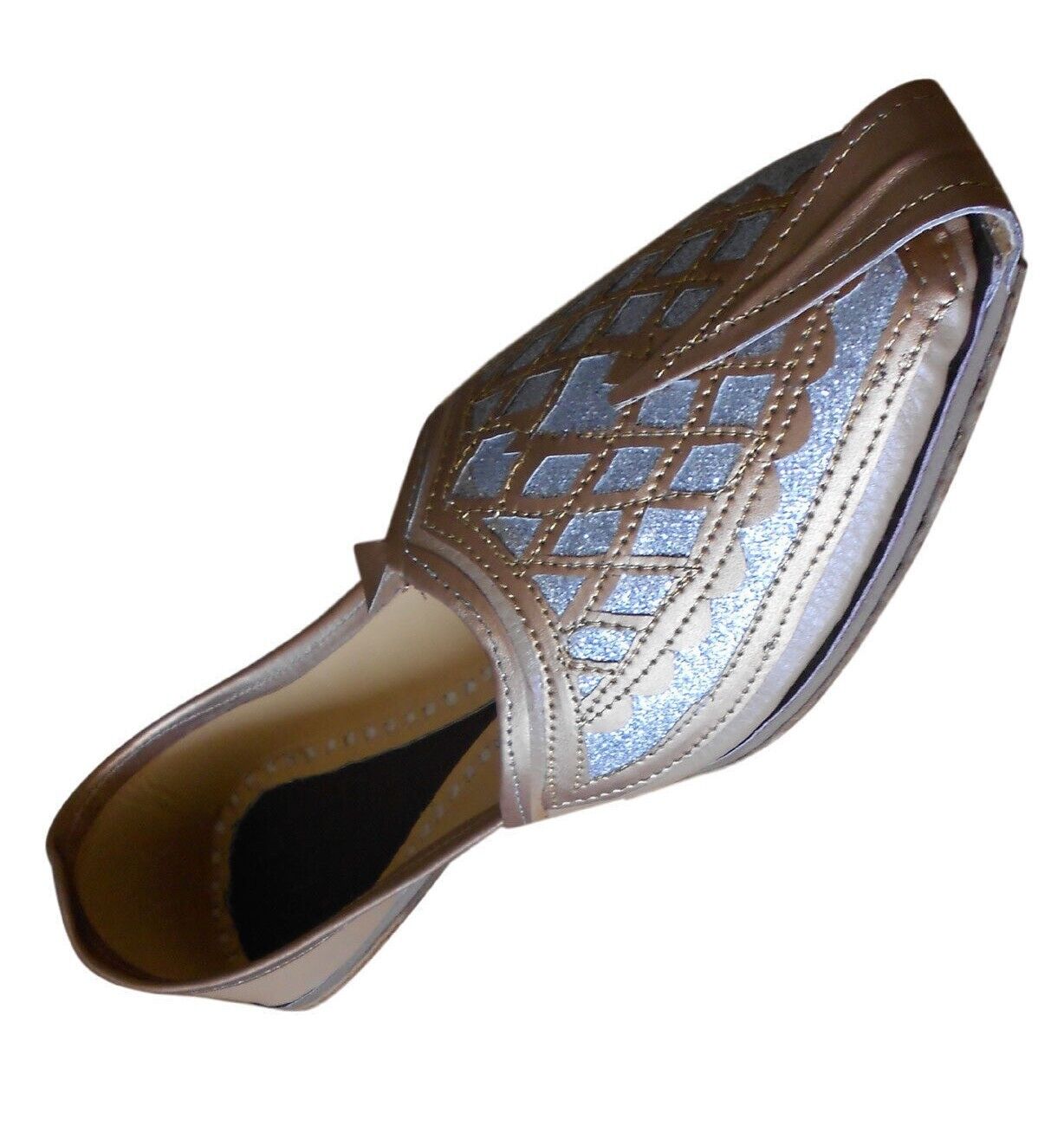 By Kalra Creations Men Shoes Handmade Mojaries Indian Ethnic Punjabi Jutties Leather Loafers Camel Khussa Flip-Flop US 7-9