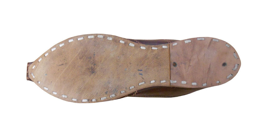 By Kalra Creations Men Shoes Mojaries Indian Khussa Jutties Handmade Brown Leather Espadrilles Flip-Flops Flat US 7