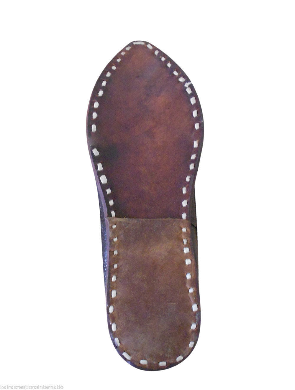 By Kalra Creations Men Shoes Leather Mojaries Indian Espadrilles Handmade Brown Traditional Jutties Flip-Flop US 7