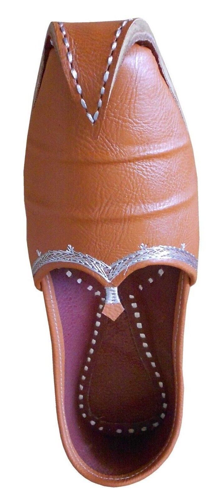By Kalra Creations Men Shoes Traditional Leather Brown Loafers & Slip Ons Mojaries Flip-Flops US 8.5-10.5