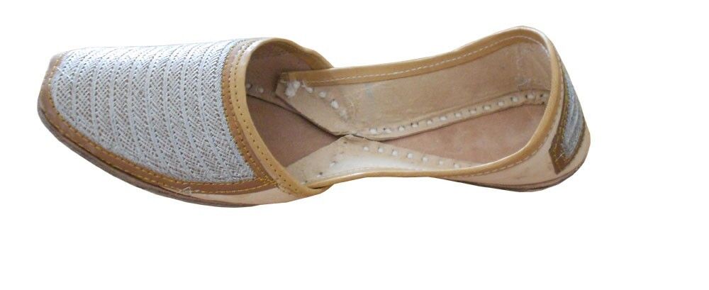 By Kalra Creations Men Shoes Indian Handmade Leather Indian Ethnic Jutties Traditional Loafers Wheat Khussa Flip-Flop US 7