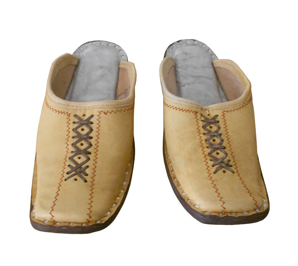 By Kalra Creations Men Slippers Leather Mojaries Handmade Camel Jutties Loafers & Slip Ons Flip-Flops Flat US 6-8
