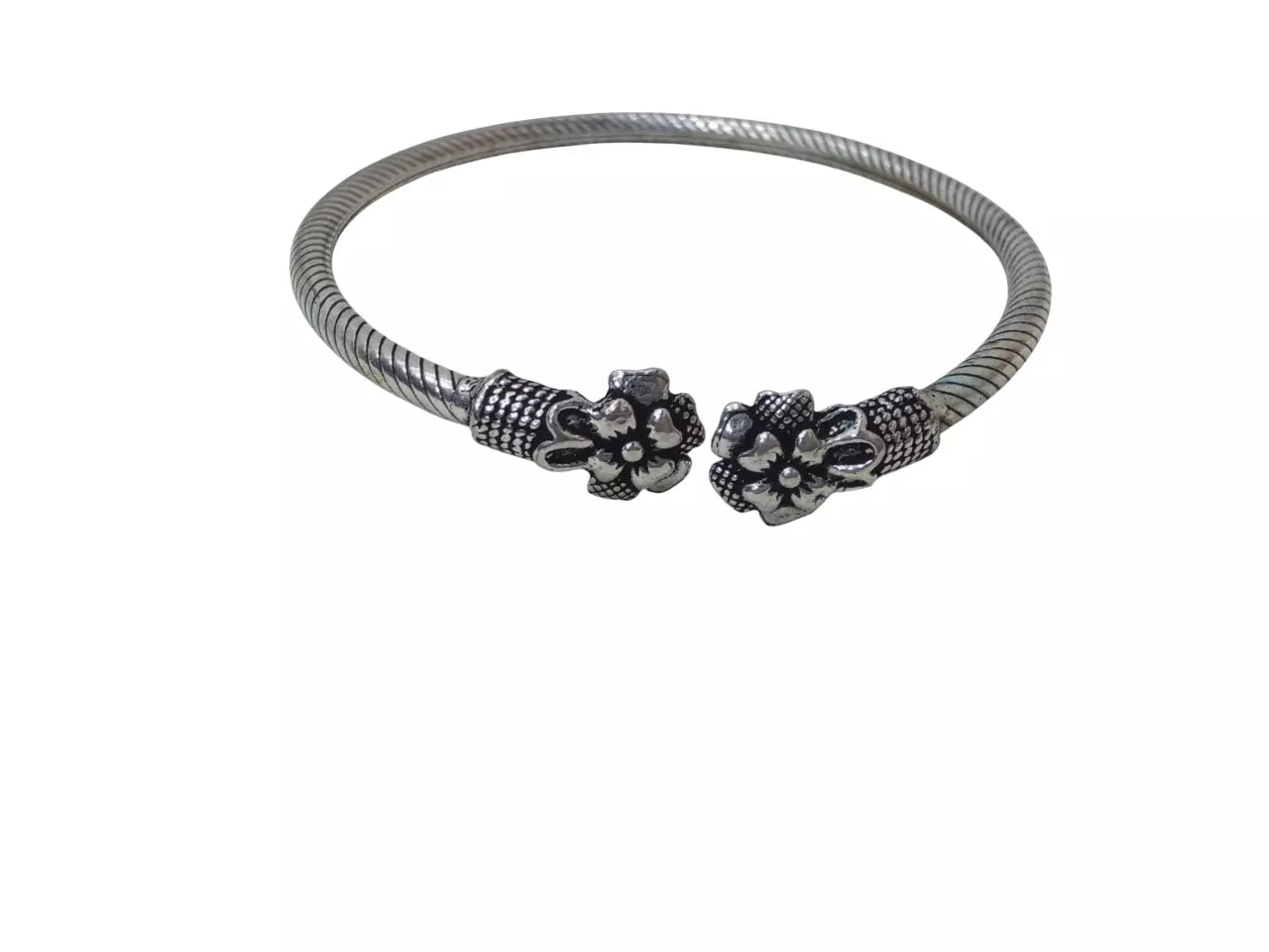Women Brass Bangles Oxidised side openable Brass Silver Tone Bracelet By Kalra Creations