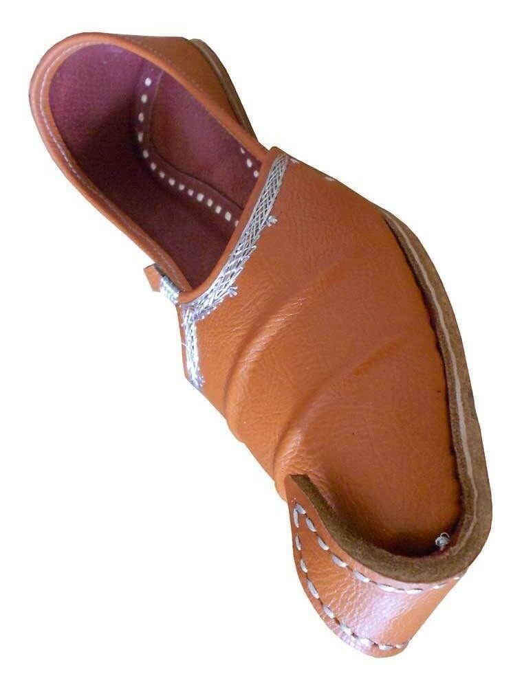 By Kalra Creations Men Shoes Traditional Leather Brown Loafers & Slip Ons Mojaries Flip-Flops US 8.5-10.5