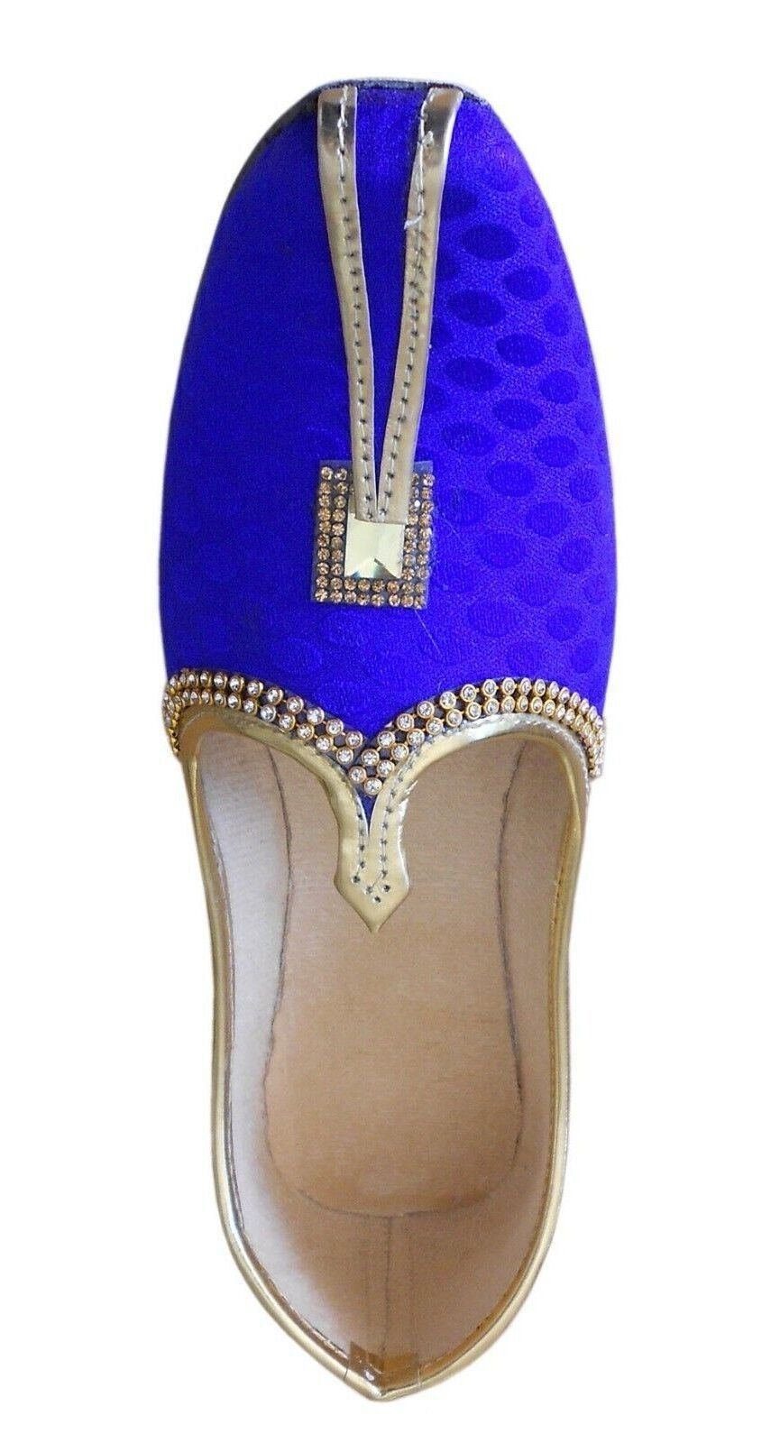 By Kalra Creations Men Shoes Wedding Indian Mojaries Blue Khussa Groom Jutties Loafers & Slip Ons Flip-Flops Flat US 6-9
