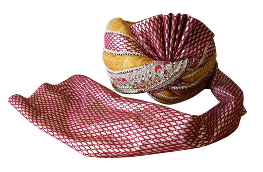 Men Hat Indian Sherwani Turban Handmade Pagri Top Wedding Groom Pag Safa