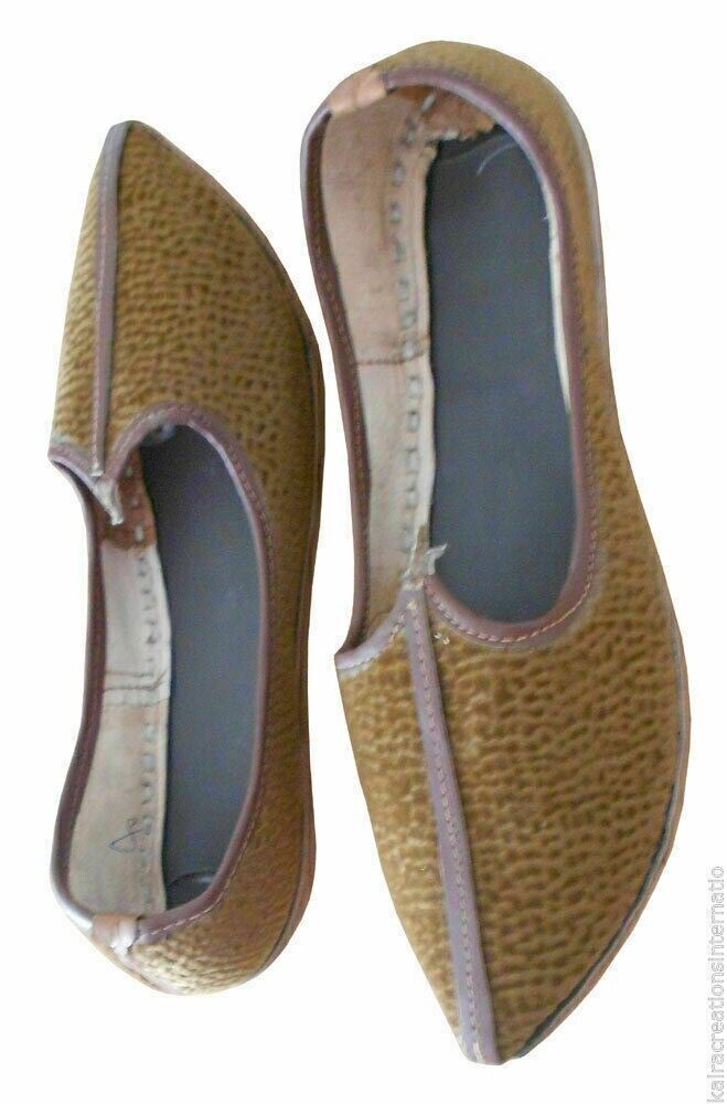 By Kalra Creations Men Shoes Ethnic Handmade Leather Jutties Loafers Khussa Indian Mojaries Flip-Flop Flat US 7/8