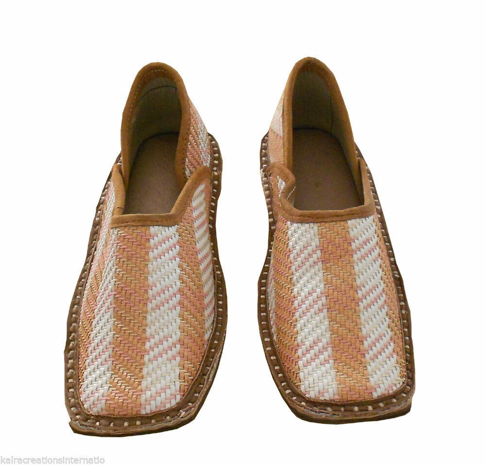 By Kalra Creations Men Shoes Indian Handmade Mojaries Traditional Multi-Color Jutties Loafers Khussa Flip-Flops Flat US 7