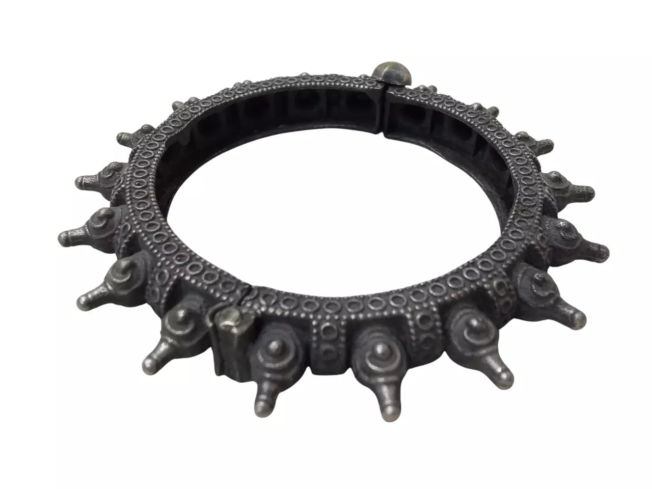 Women Brass Oxidised Side Openable Bracelet Bangles Brass Rajasthani Silver Tone By Kalra Creations