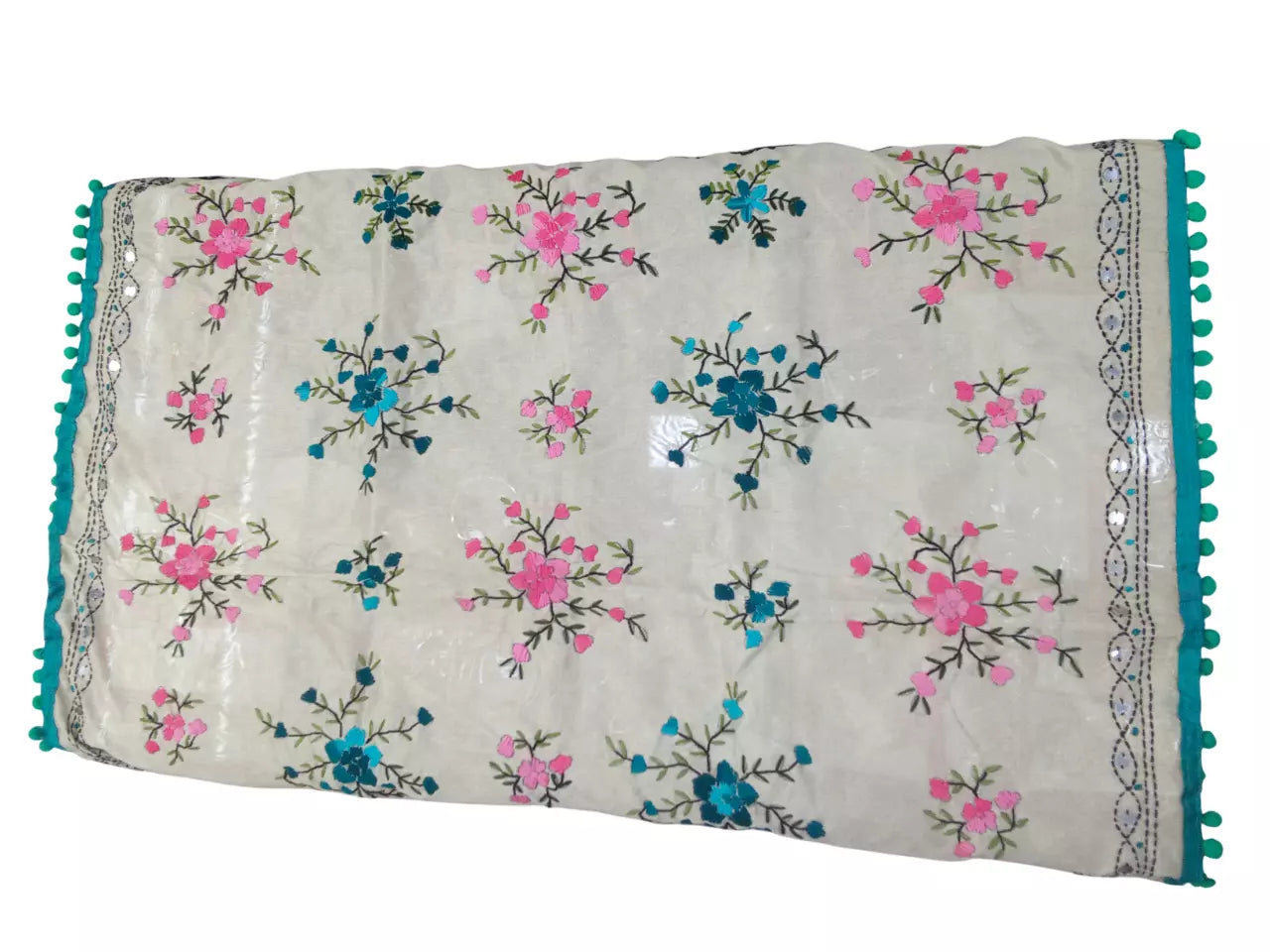 Women Phulkari Indian Dupatta With Gotta Lace Handmade Bollywood Punjabi By Kalra Creations