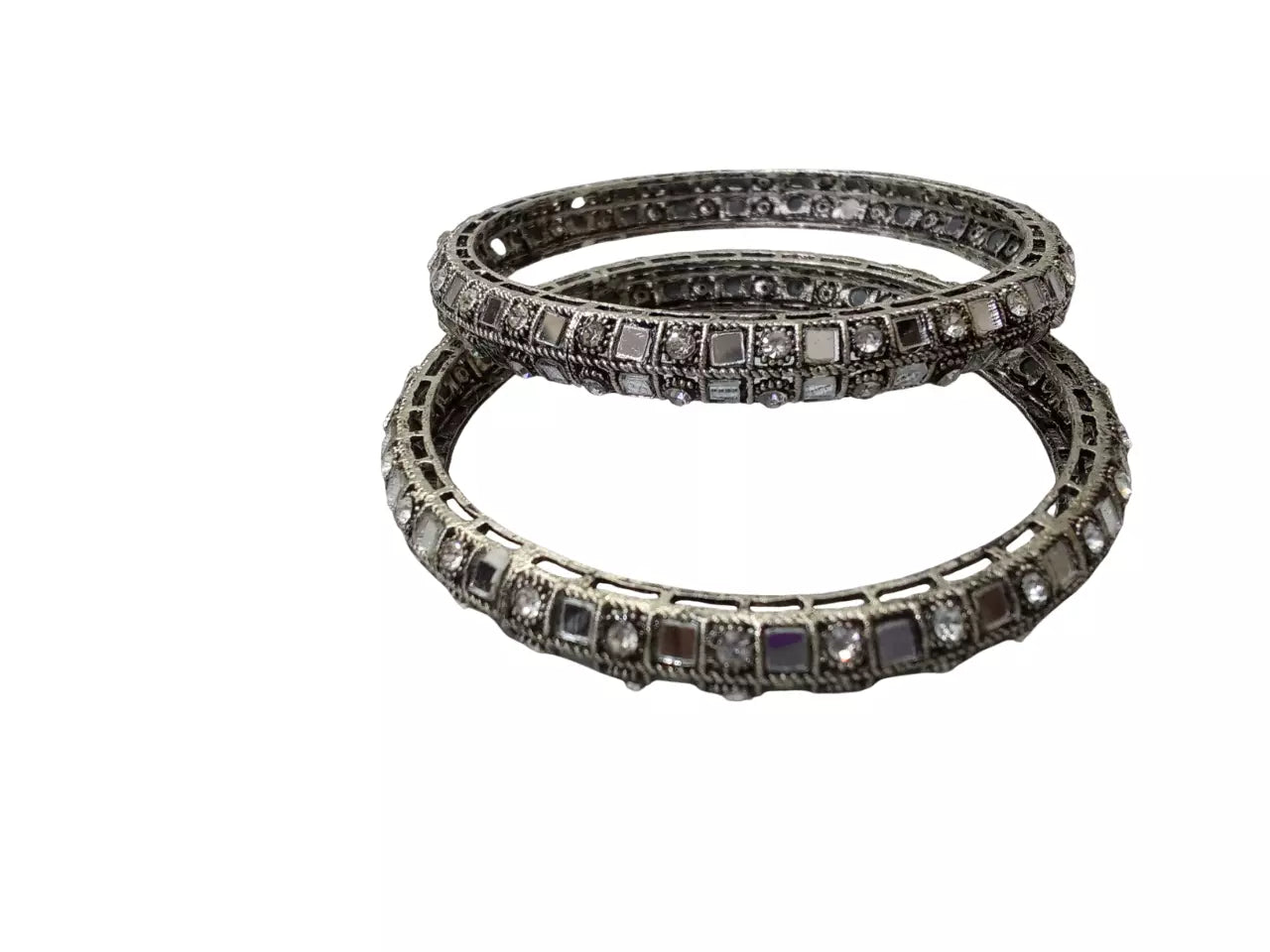 Women Brass Side Openable Bracelet Oxidised Rajasthani Bangles Brass Size 2.6 By Kalra Creations