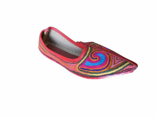 Women Shoes Handmade Wedding Khussa Traditional Boho Leather Mojaries Flip-Flops US 5.5-7.5