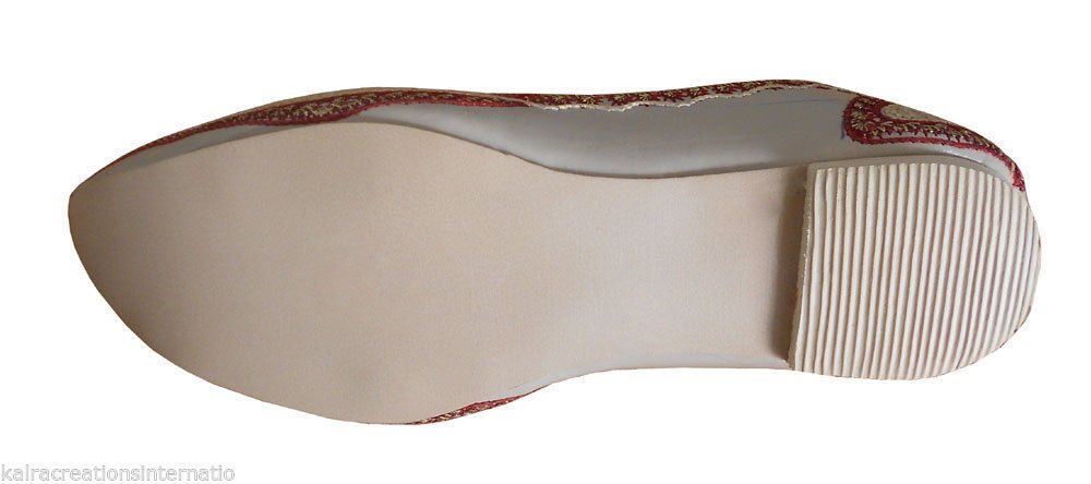 By Kalra Creations Men Shoes Wedding Leather Mojaries Multicolor Khussa Indian Handmade Jutties Flip-Flops Flat US 6