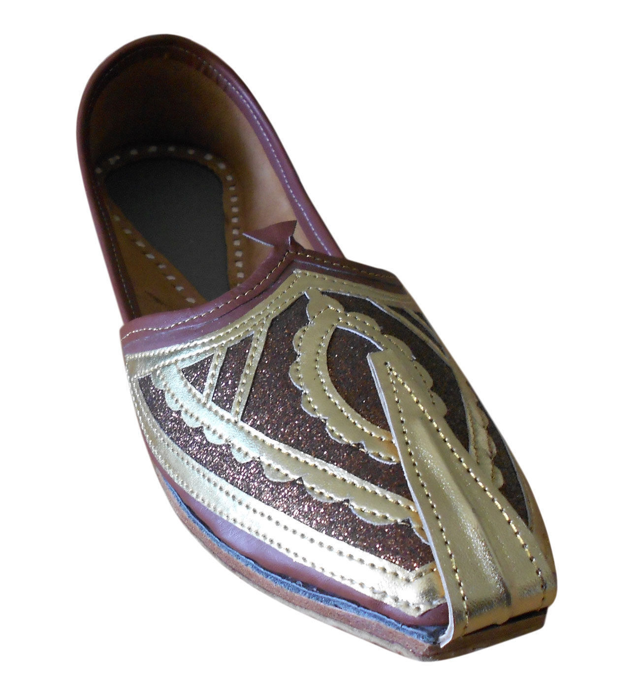 By Kalra Creations Men Shoes Traditional Brown Indian Leather Mojaries Loafers Khussa Handmade Jutties Flip-Flops Flat US 7-9