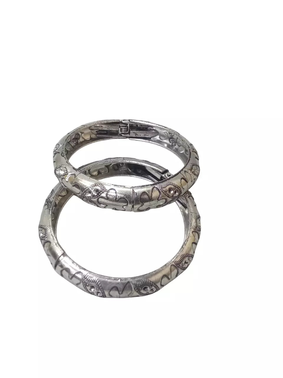 Kids Brass Side Openable Bangles Brass Silver Tone Bracelet Oxidised Rajasthani By Kalra Creations