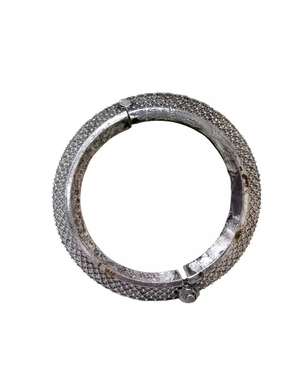 Women Brass Silver Tone Oxidised Side Openable Bracelet Bangles Brass Rajasthani By Kalra Creations