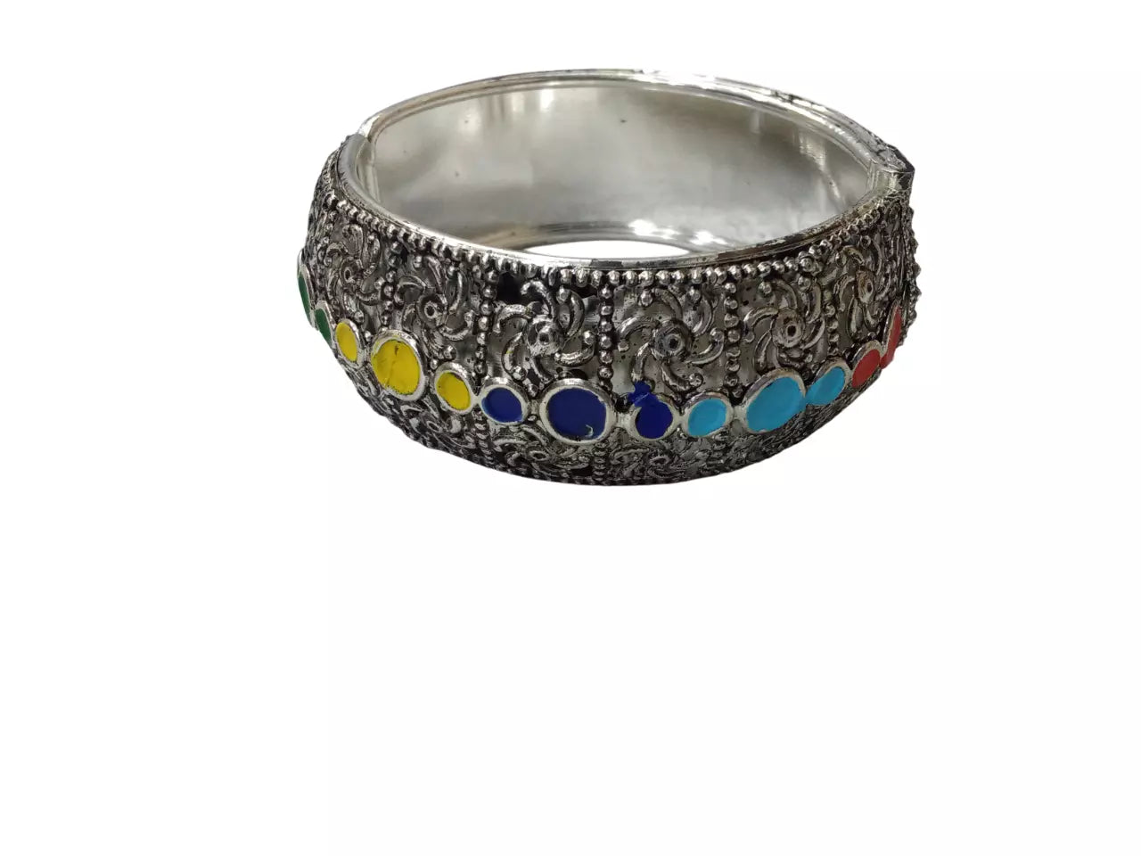 Women Indian Brass Oxidised Rajasthani Bangles Side Openable Bracelet By Kalra Creations