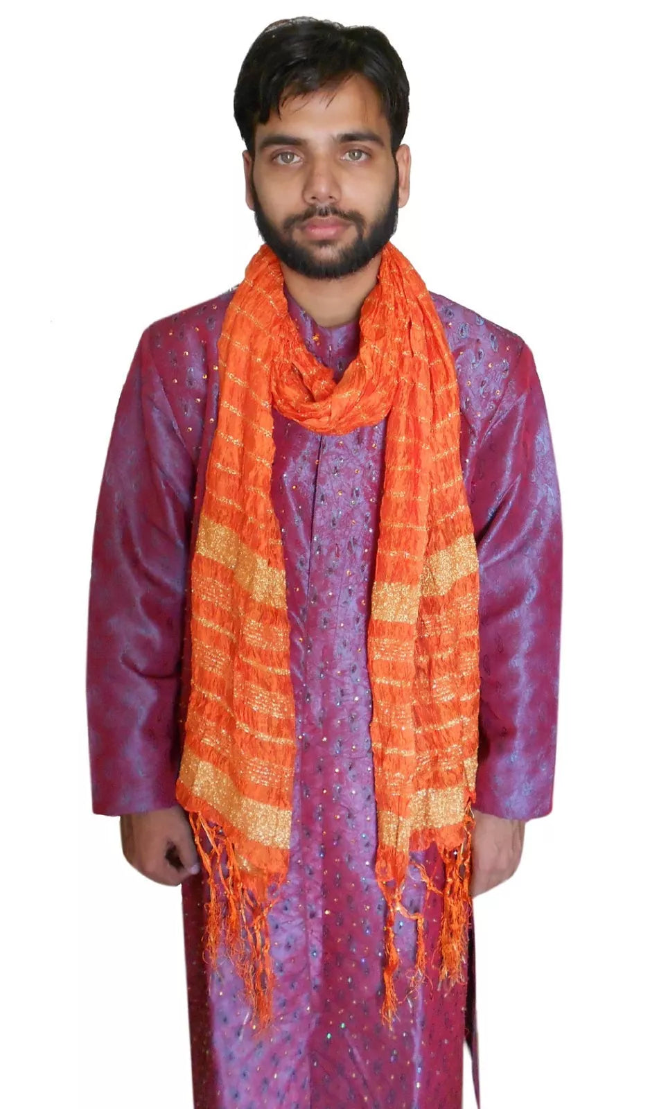 Men Stole Indian Dupatta Groom Scarves Handmade Traditional Wedding Chunni