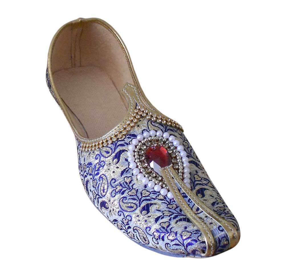 Men Shoes Traditional Wedding Handmade Punjabi Khussa Designer Jutties Flip-Flops Flat US 6-9
