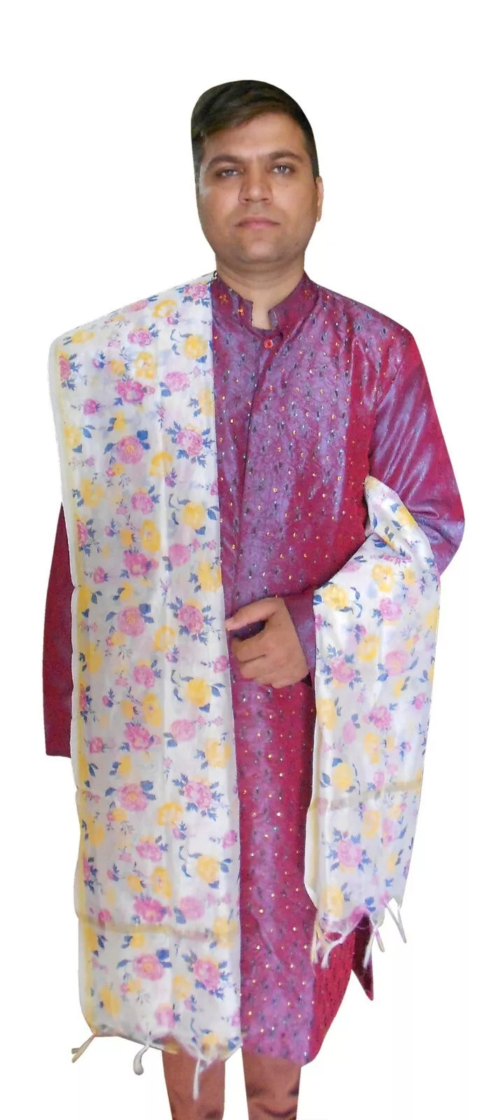 Men Scarves Traditional Sherwani Scarf Handmade Chunni Dupatta Groom Stole By Kalra Creations